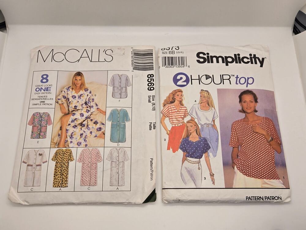 VTG Sewing Patterns 90s Lot of 2 McCalls 8569 Cut Simplicity 8373 Uncut